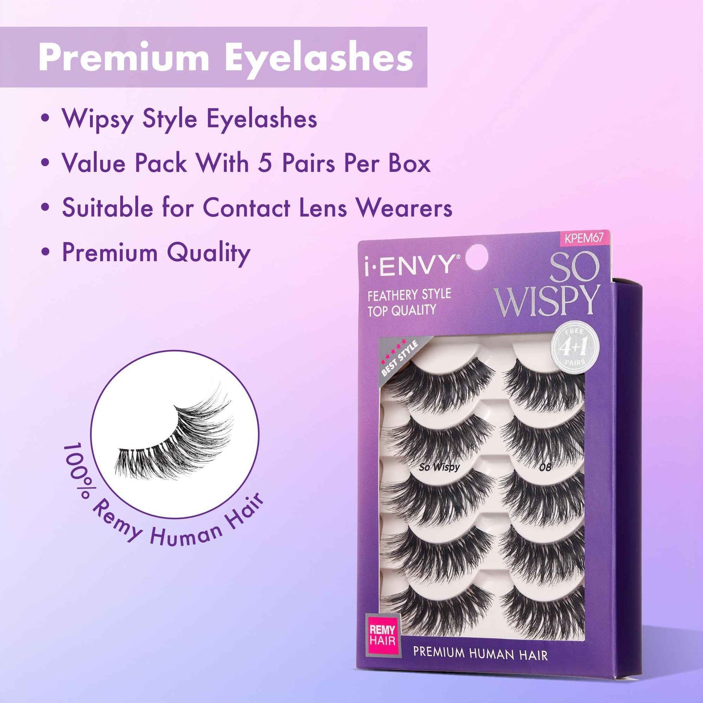 i-ENVY 15 Pairs So Wispy False Lashes (3 Pack), Premium Quality 100% Human Hair, Fluffy Feathered Eyelashes With Volume & Curl, Natural Look, Lightweight, Comfortable, Reusable for Everyday Wear