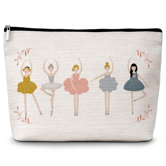 ZIIUFRN Elegant Dancer Gifts for Women, Ballet Lovers Makeup Bag, Dancing Girls Travel Cosmetic Bag for Teacher Friends Sister Girls Birthday Gifts - A21