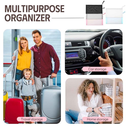 EASYFUN Mesh Zipper Pouch Bags Pencil Pouch Zipper Makeup/Cosmetic Bag Travel Toiletry Bag Daily Accessories