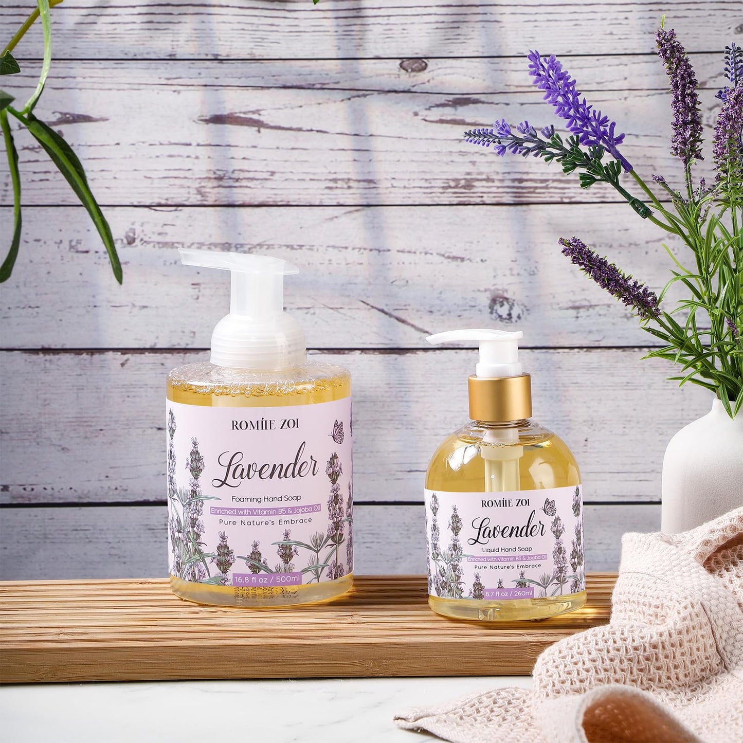 ROMIIE ZOI Foaming Hand Soap with Gift Box - Lavender - 500ml/ 16.8 fl.oz(Pack of 2)