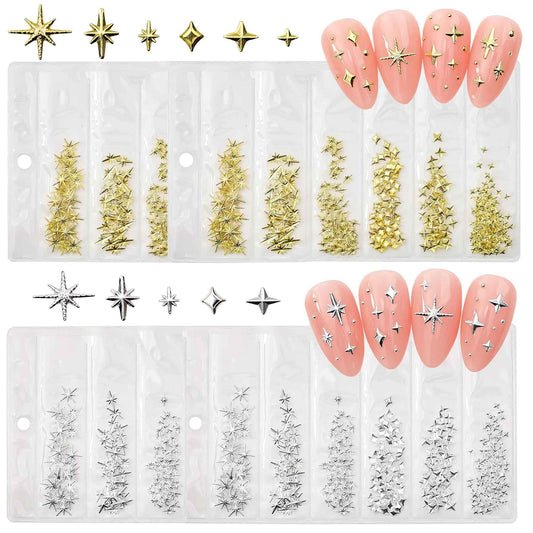 800Pcs Nail Charms - TemBelle Star Nail Charms Bulk Set Nail Art Rhinestones Accessories Supplies