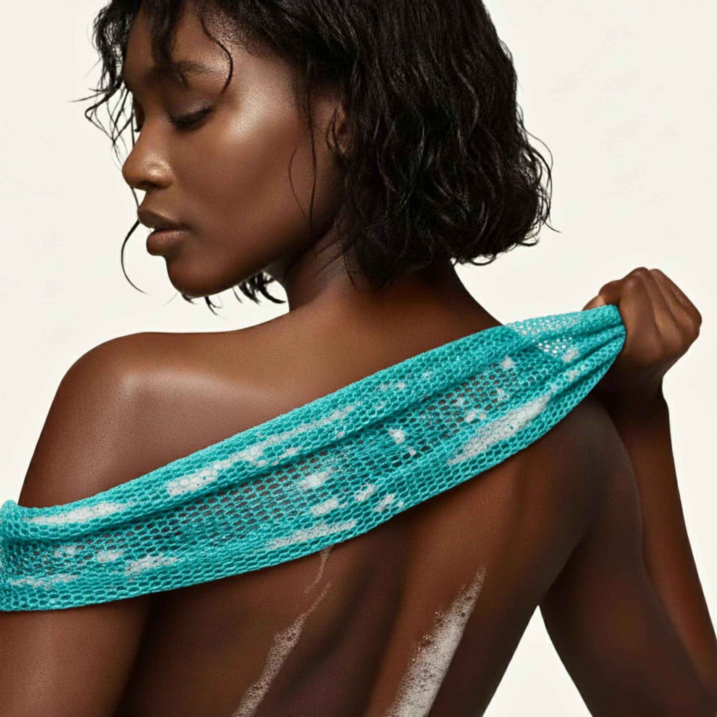 African Net Sponge Authentic 3 Pack, Body Scrubber Exfoliating Bath Sponge for Face and Body, Quick Drying Mesh Body Scrub for All Skin Types, Durable and Travel Friendly (Dark Blue, Blue, Turquoise)