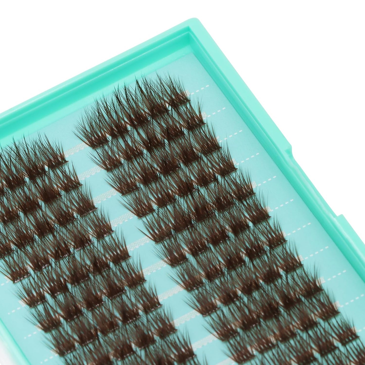 Bodermincer 120 Cluster 12mm/14mm/16mm to Choose Brown Lash Cluster Eyelash Extension Natural 3D Russian Volume Faux 3D Effect Glue Bonded Cluster Eyelashes (Y12# Brown 14mm)