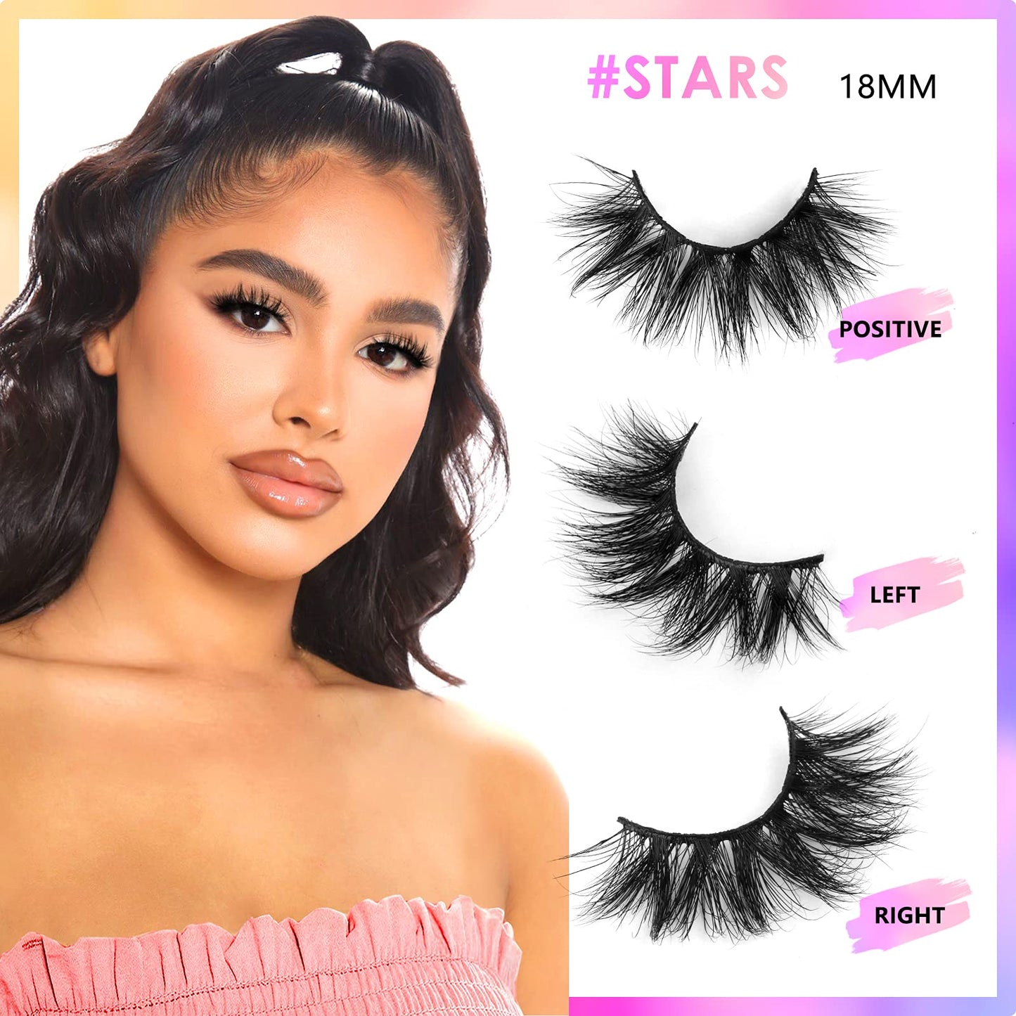 Barbiely 3D Mink Lashes, 18mm Real Mink Lashes, 3 Pairs Fluffy Dramatic False Eyelashes, 100% HandMade 6D Wispy Long Thick Full Volume Strip Eye Lashes, Cruelty Free, Luxury Makeup(Dream Star)