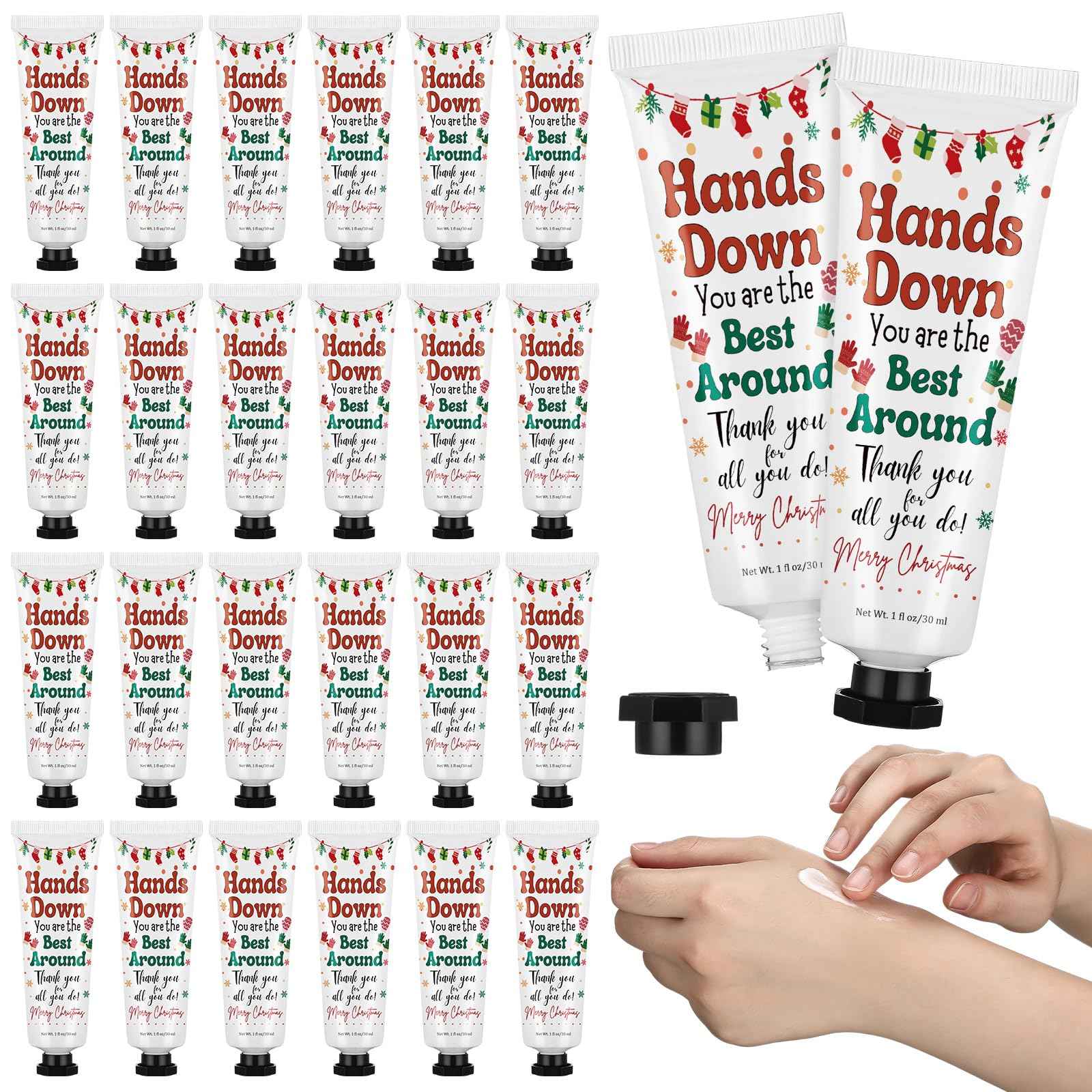 Loopeer 24 Pcs Christmas Hand Cream Set Bulk Mini Lotion Gift for Women, Beauty Advent Calendar 2025 Travel Size Hand Lotion for Dry Cracked Hands, Xmas Stocking Stuffer for Mom Employee Coworker