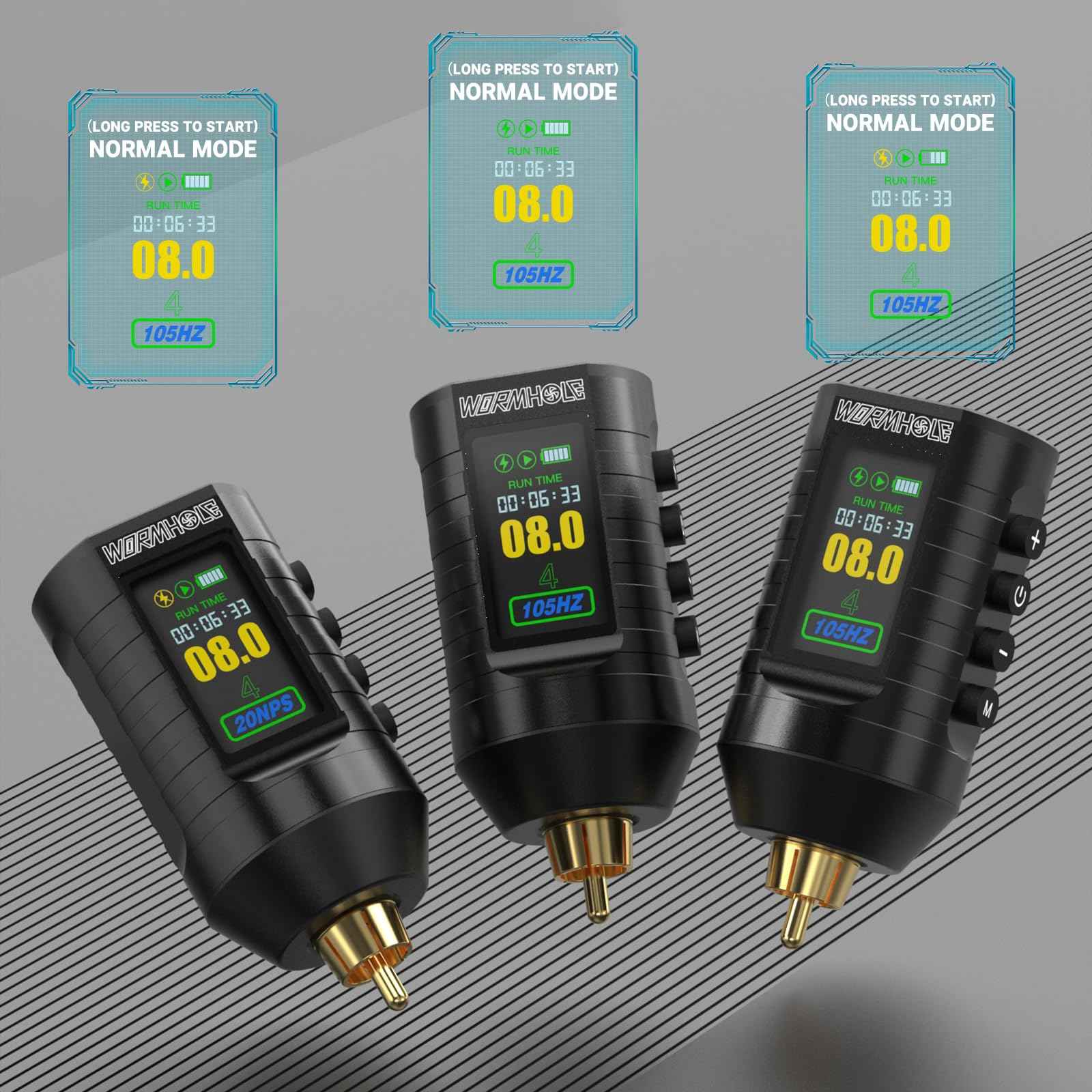 Wormhole Wireless Tattoo Practice Gun Kit with 1,800mAh Battery LED Digital Display, 20PCS Tattoo Needles Wireless Tattoo Machine Kit Aluminum Alloy for Beginner and Tattooist WTK296