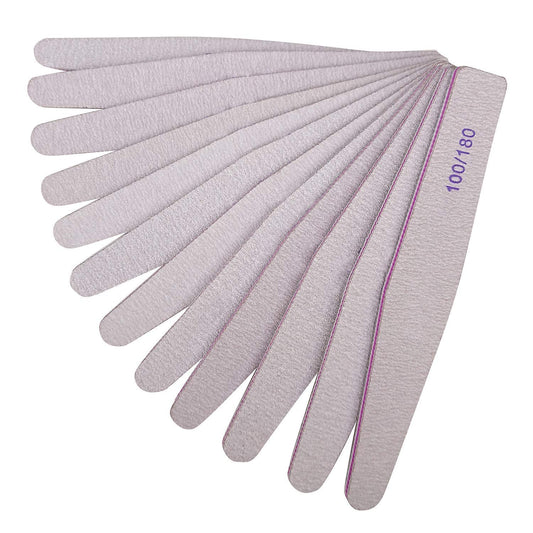 WIN-MARKET 100 180 Grit Nail Files Double Sided Emery Board Grit Nail File apply Manicure Pedicure(12PCS)