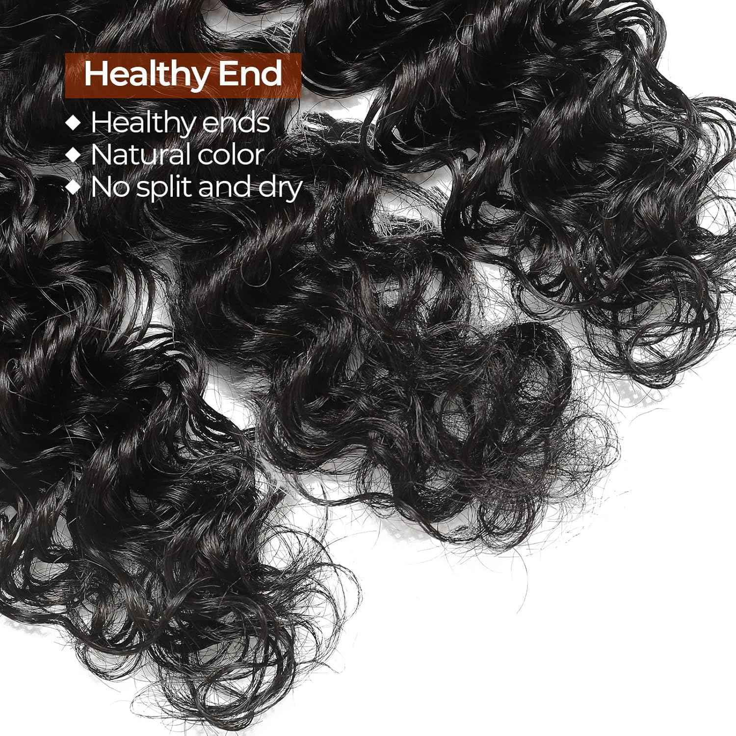 Deep Wave Bundles Human Hair Brazilian Virgin Hair Deep Wave One Weave Bundle 12A Grade Unprocessed Human Hair Extensions Natural Black 1 Bundle100g/pc (Deep Wave Bundles Human Hair, 20)