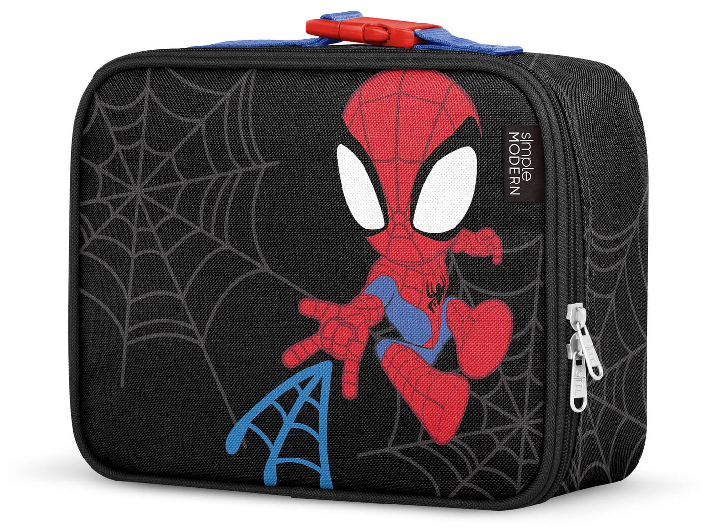 Simple Modern Marvel Kids Lunch Box for School | Reusable Insulated Lunch Bag for Toddler, Girl, and Boy | Meal Containers with Exterior & Interior Pockets | Hadley Collection | Spidey Kid