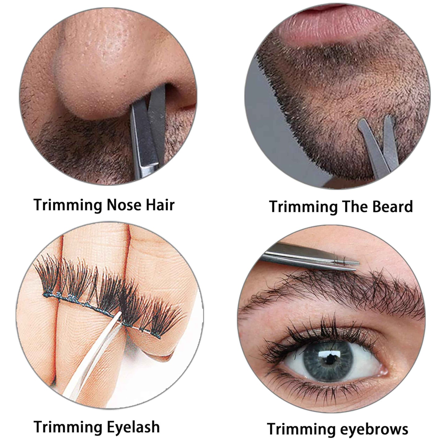 PAFASON High Precision Manicure Scissor Set, 2 PC Multi-Purpose Curved and Straight Cuticle Beauty Grooming Tool for Eyelash, Eyebrow Nail Dry Skin,Stainless Steel, Safety Cases