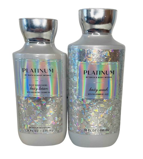 Bath & Body Works Platinum Body Lotion and Body Gel Wash 2 Piece Set
