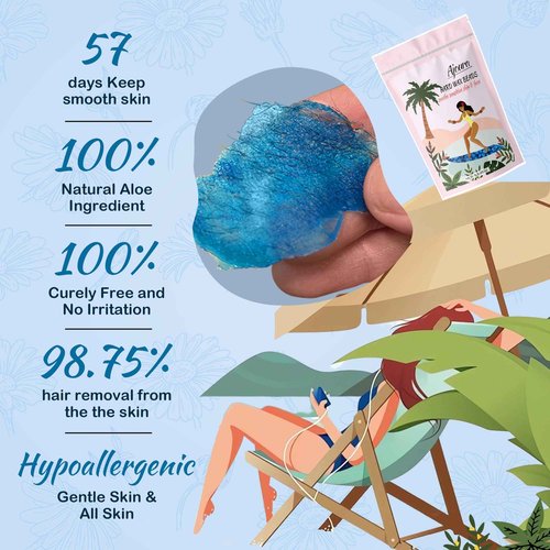 Ajoura Hard Wax Beads 2-Pack: Cream Wax for Sensitive Skin, Chamomile Wax for Fine Hair Removal - Eyebrow, Facial, Body (Legs, Arms, Underarms, Bikini) (1lb each)