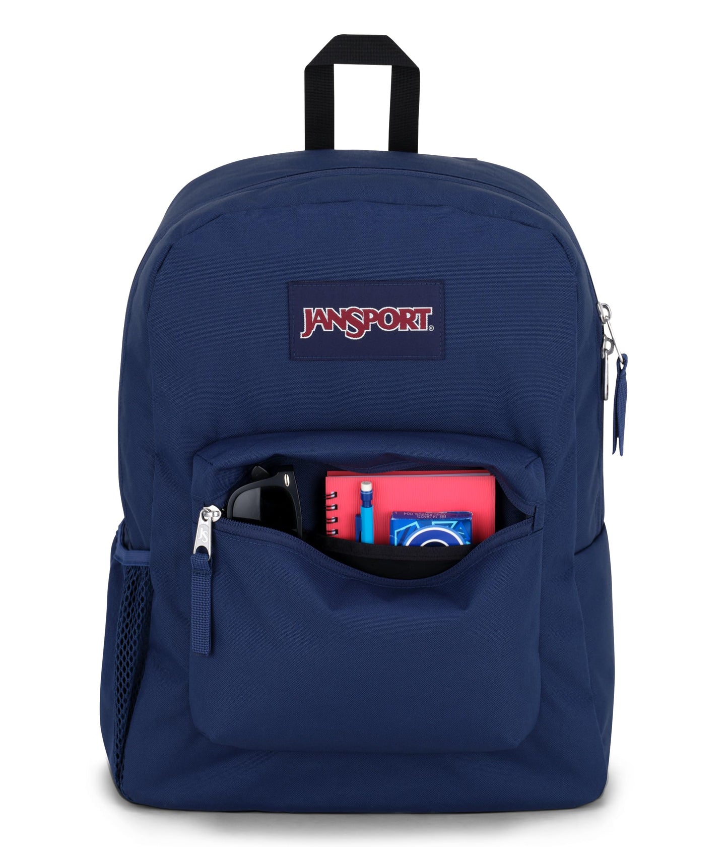 JanSport Cross Town Backpack 17" x 12.5" x 6" - Simple Bag for Everyone with 1 Main Compartment, Front Utility Pocket - Premium Class Accessories - Navy