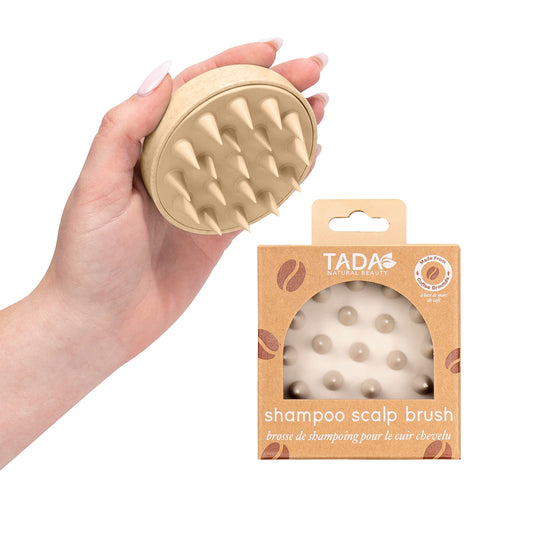 TADA BEAUTY Scalp Massager Hair Shampoo Brush Shower Scalp Scrubber l Hair Scalp Scrubber Head Massager for Stress Relax Hair Growth (Biodegradable Beige)