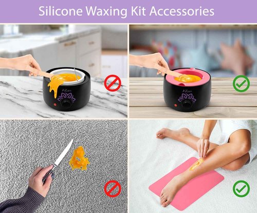 AZAM All-in-one At Home Waxing Kit for Hair removal,Wax pot Waxing Professiona+4 Pack Hard Beads+Silicone Bowl 2 Treatment Oils Wax Kit Accessories Warmer for Full Body