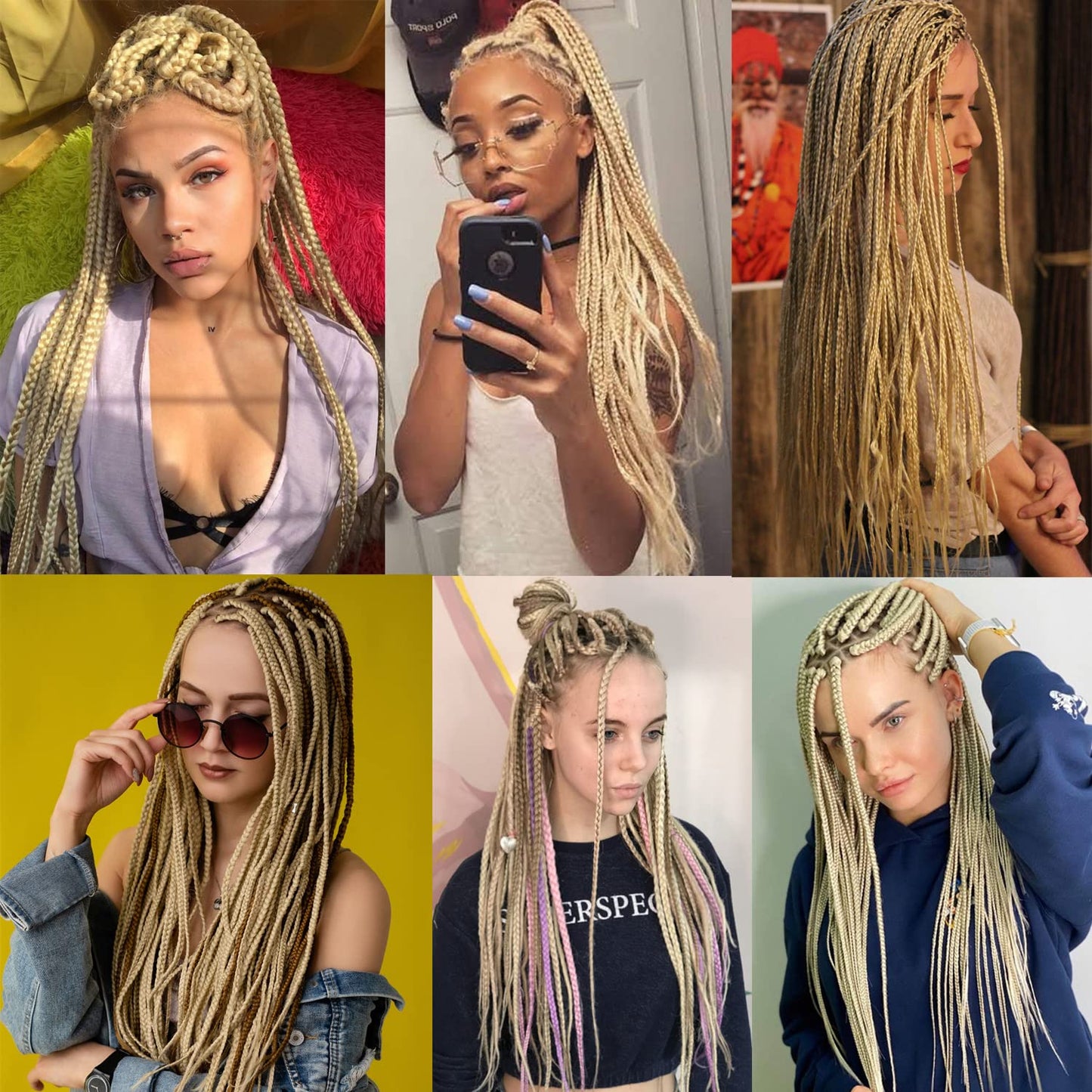 SHCLYING Blonde Braiding Hair Pre Stretched,Top Synthetic Pre Stretched Braiding Hair Extensions,Easy Braid 26inch 3packs Yaki Texture Crochet Hair Braids(613#).