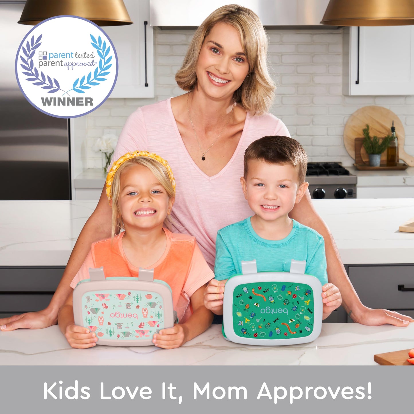 Bentgo Kids Prints Leak-Proof, 5-Compartment Bento-Style Kids Lunch Box - Ideal Portion Sizes for Ages 3-7, Durable, Drop-Proof, Dishwasher Safe, & Made with BPA-Free Materials (Bug Buddies)