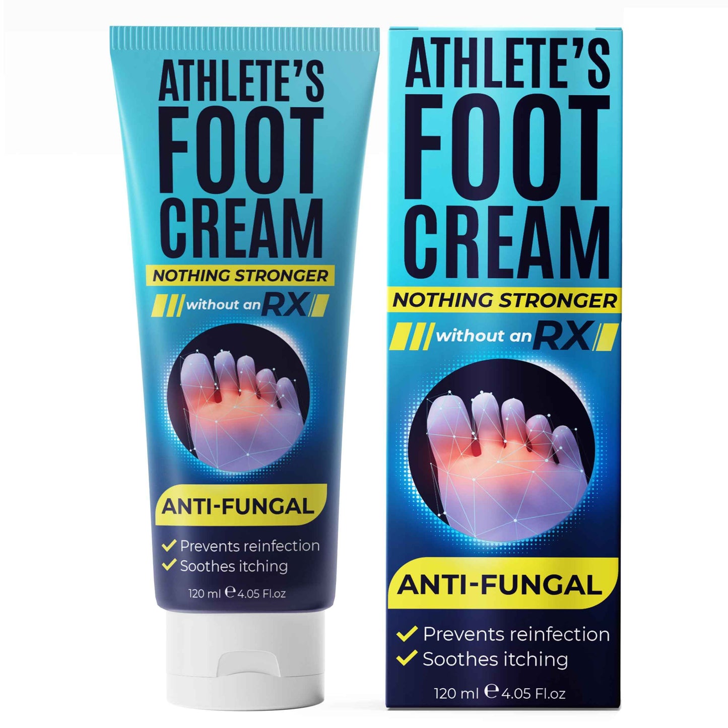 Foot Cream | Athlete’s Foot Cream for Cracked Heels, Dry Skin & Itchy Feet | Relieves Itching, Burning & Redness | Antifungal Treatment Helps with Nail Fungus, Jock Itch & Ringworm | 4.05 fl oz