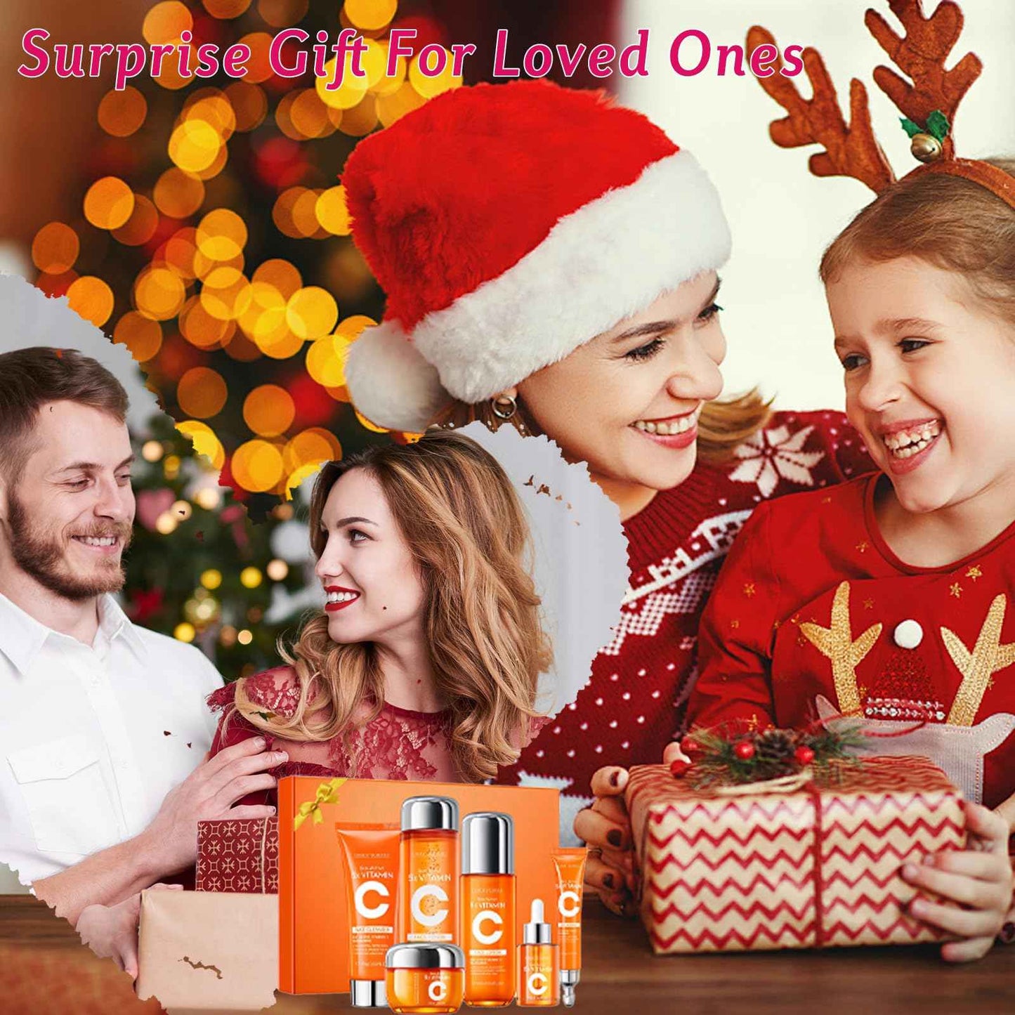 6 Piece Hydrating Skincare Gift Set for Women, Vitamin C Face Care Kit Includes Cleanser, Toner,Serum,Eye Cream,Moisturizer & Body Lotion for Teen Girls Daughter Mother's Day Christmas Birthday Gifts