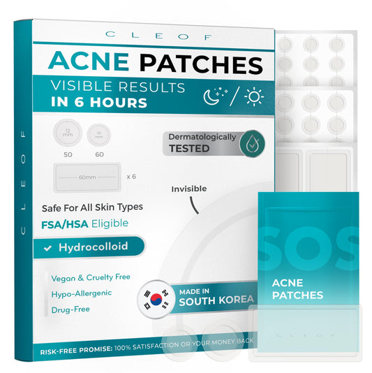 Hydrocolloid Pimple Patches (Made in Korea) FSA/HSA Eligible, Vegan, Hypoallergenic, Cruelty-Free | Acne Stickers for Overnight Use - for Zits, Spots, Pimples, Whiteheads (110 Count, Mixed Sizes)