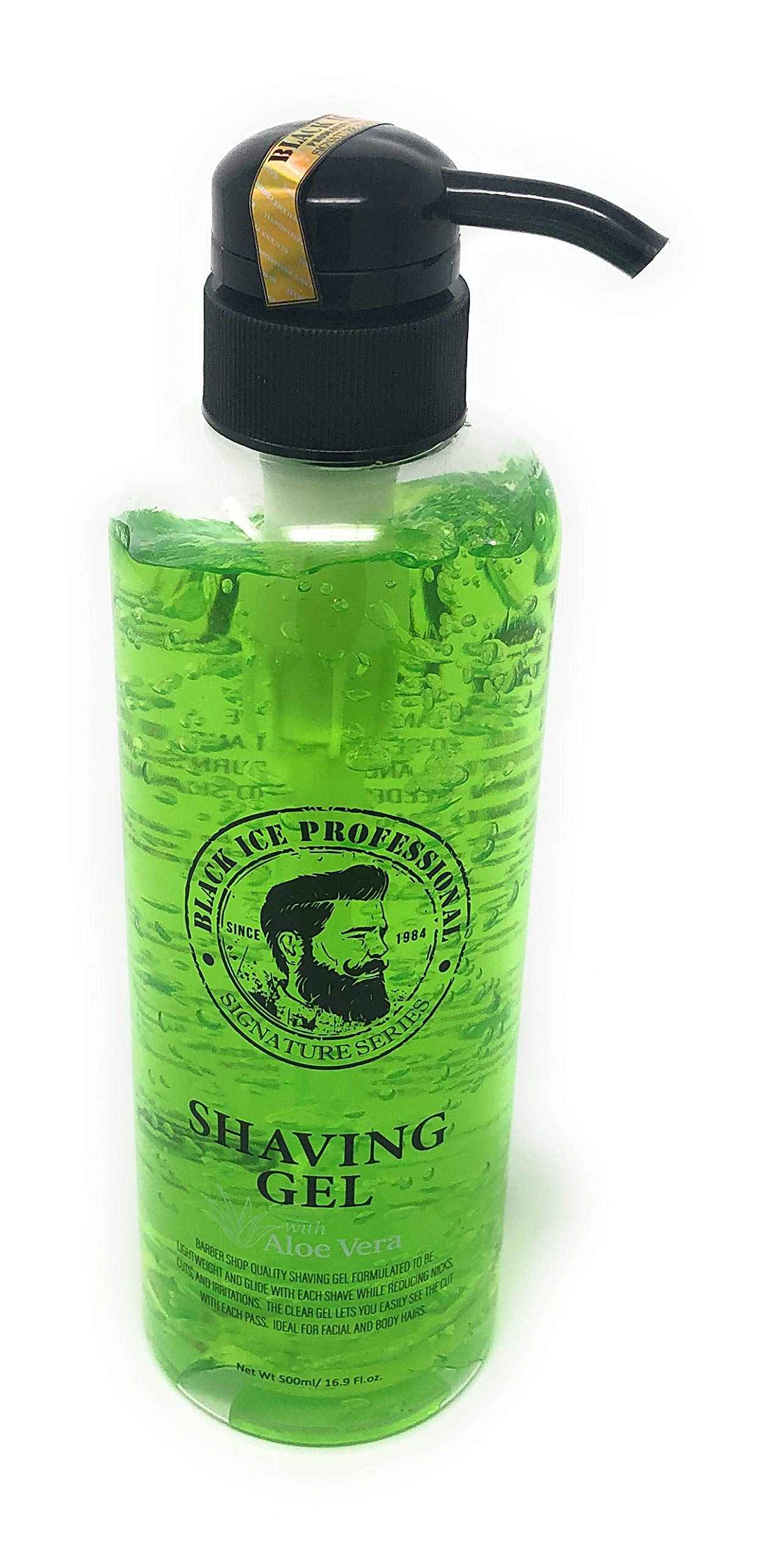 Black Ice Professional Shaving Gel with Aloe Vera 16.9 Fl oz