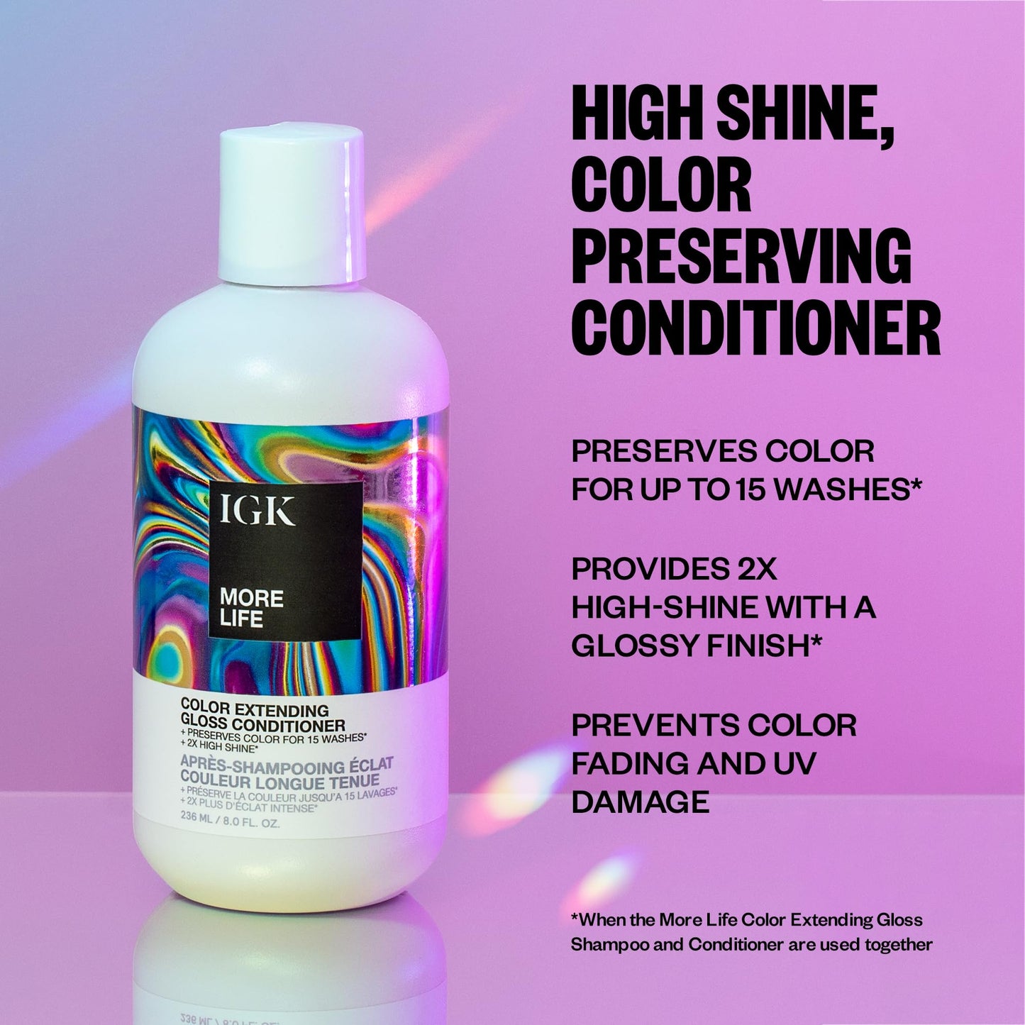 IGK More Life Color Extending Gloss Conditioner 236 ml / 8 oz