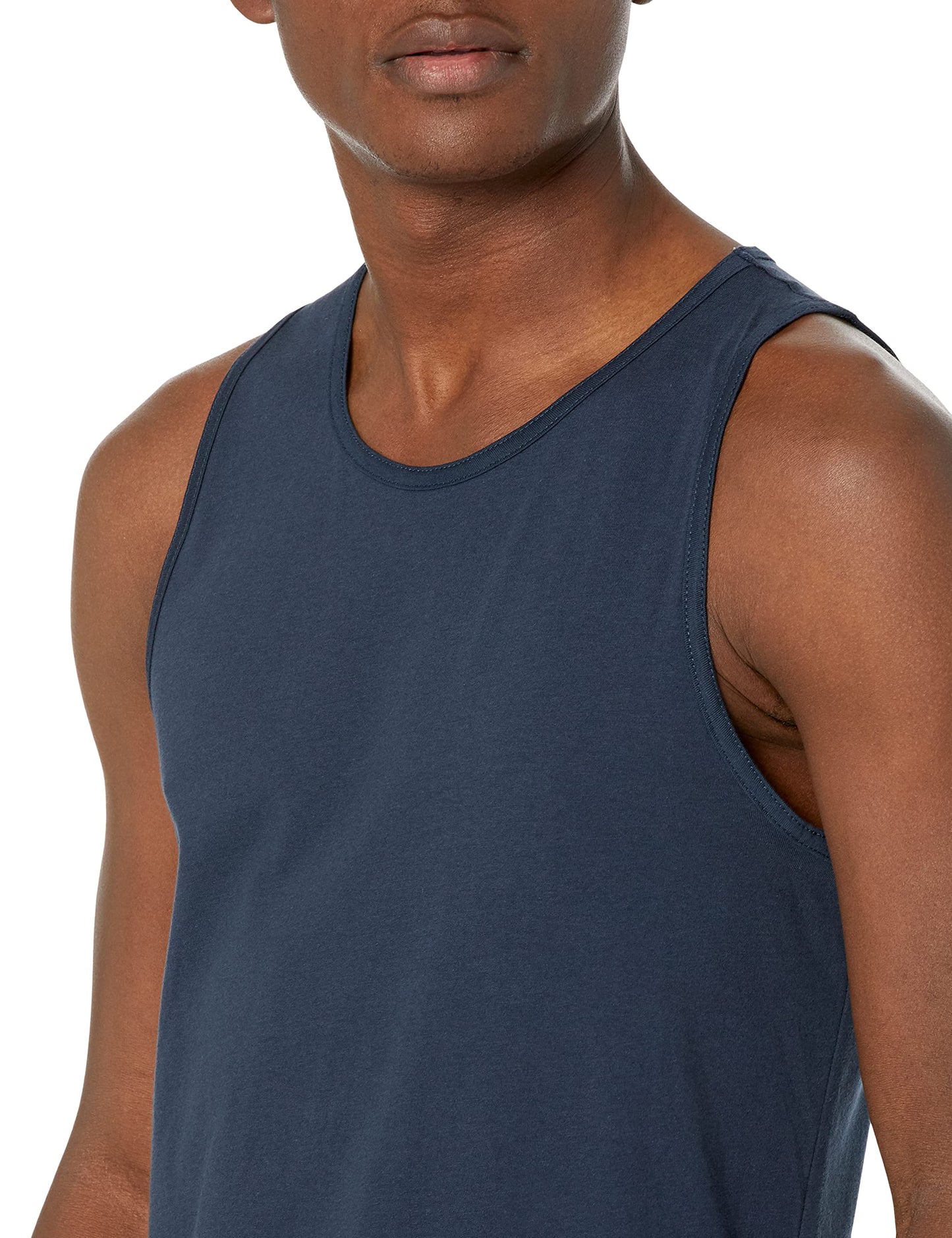 Amazon Essentials Men's Regular-Fit Tank Top, Burgundy Navy Stripe, X-Small