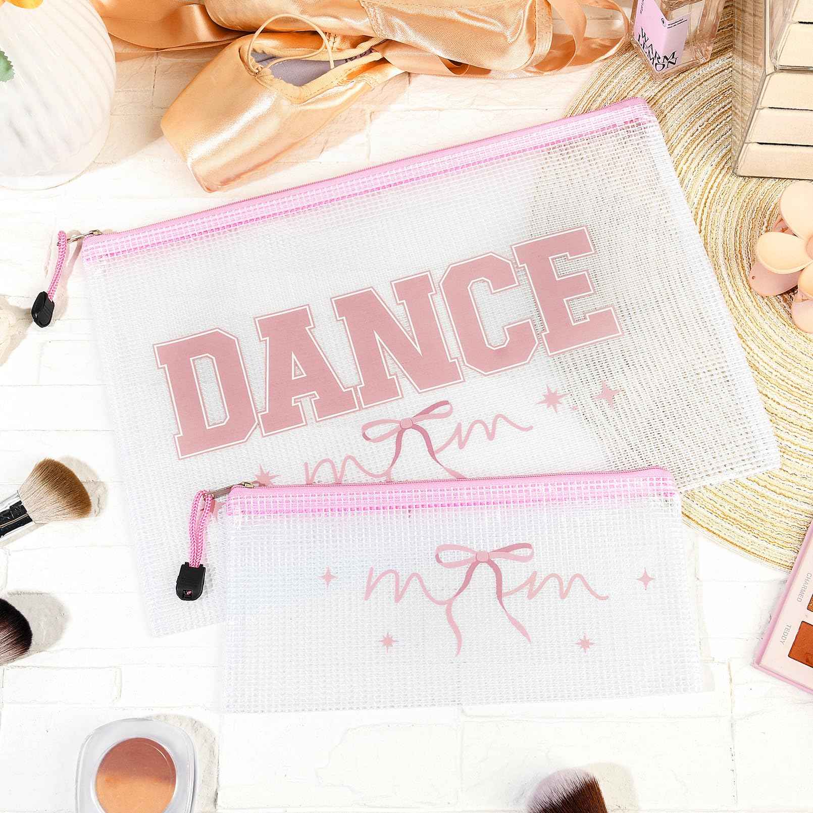 HUGNOW 2 Pcs Cheer Bag Cheer Makeup Bag Gifts Zipper Pouch Snack Makeup Case Cheerleader Accessories Bags Bulk for Cheerleading Party Supplies