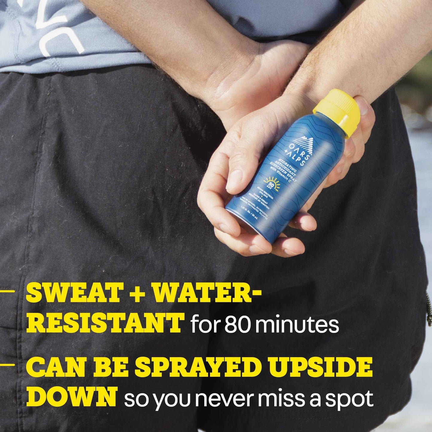 Oars + Alps Hydrating SPF 50 Sunscreen Spray, Travel Size Suncreen, with Vitamin C and Antioxidants, Water and Sweat Resistant, TSA Friendly, 1.87 Oz, 4pk