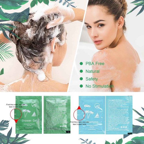 Bulk Hygiene Kits for Homeless ,Travel Size Body Wash and Shampoo Bulk 0.28fl Oz,Travel Size Shower Gel Set，Shampoo Bulk Travel Size ,Hotel Supplies for Guests (0.28fl Oz(Pack of 100), 100, Count)