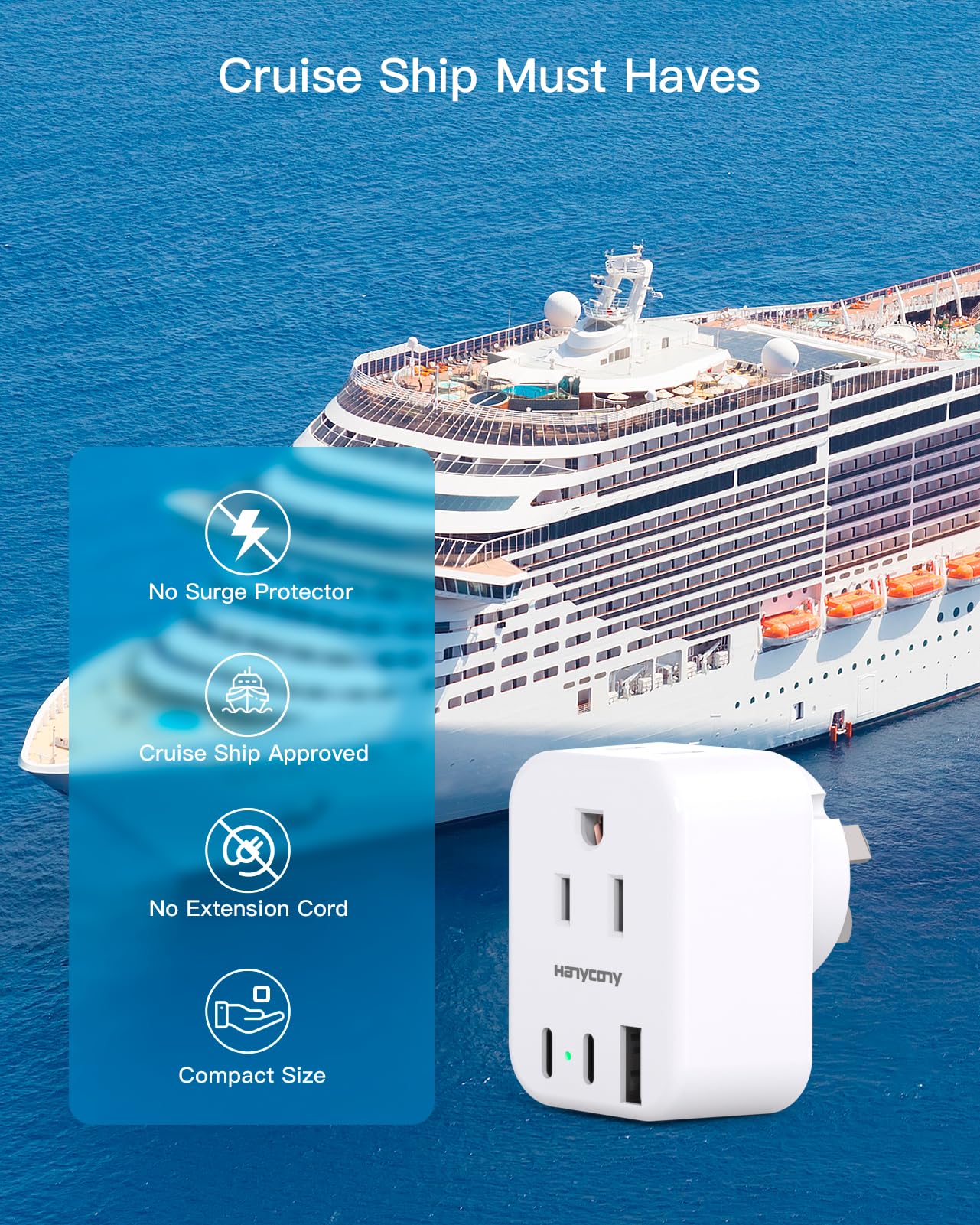 US to Australia New Zealand Power Plug Adapter, Australia Travel Adapter with 2 Outlets 3 USB Ports(2 USB C), Type I Plug Adapter for USA to Australian AU China Argentina Fiji, 2 Pack