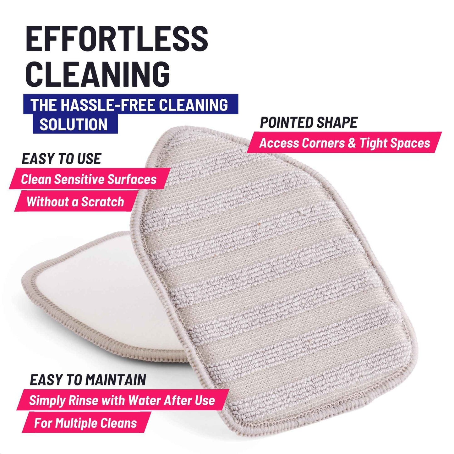 Moku Home Replacement Microfiber Pad for Moku Home Extendable Tub Tile Shower Scrubber for Cleaning Non-Scratch (2X Microfiber Pads Gray)