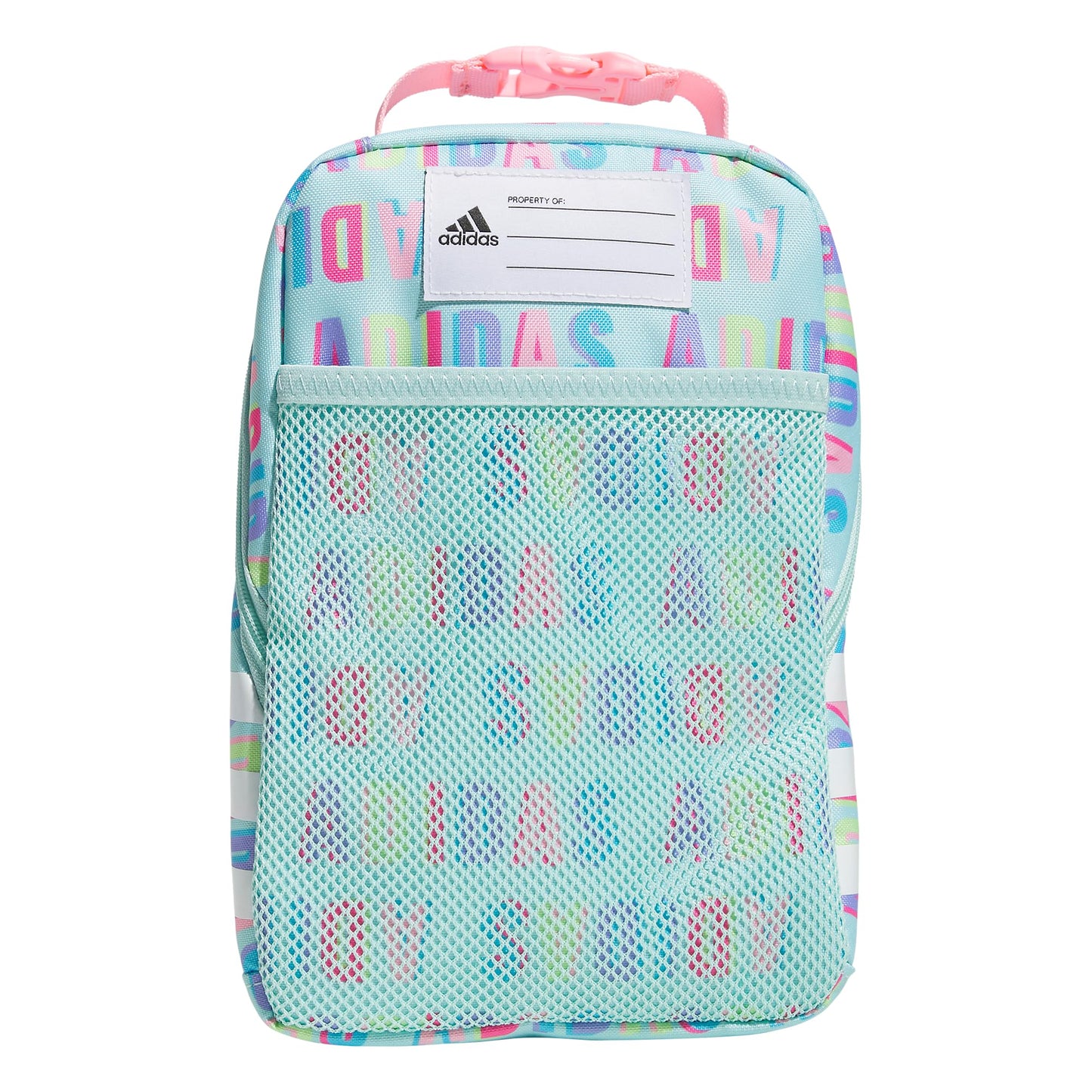 adidas Santiago Insulated Lunch Bag (6.5L) with Clip Lock Handle, Hall Pass Semi Flash Aqua/Pink Spark, One Size