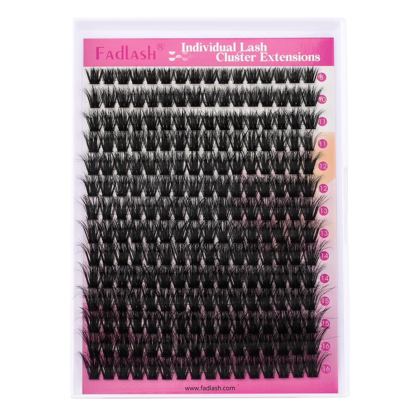 FADLASH Lash Clusters 100D Fluffy Eyelash Clusters 8-16mm Individual Lashes Cluster Eyelash Extensions 3D Effect Wispy Thick Lash Extension Clusters (100D-0.07-D, 8-16mm)