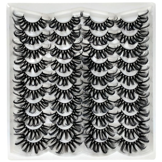 Lashes 25mm Fluffy Mink False Eyelashes Long 20 Pairs Dramatic Thick 3D 5D Faux Mink Lashes 25 mm Fake Eyelashes Pack (VG39), by Kmilro