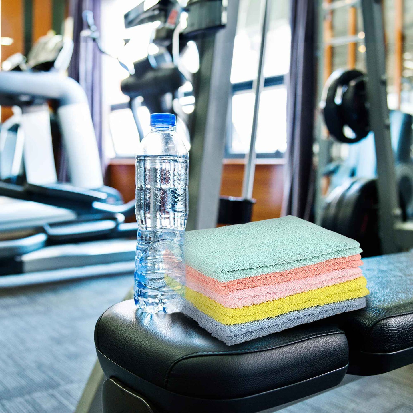 Crystal Ridge Cotton Wash Cloths 24 Pack - Washcloths for Showering, Face and Body, Soft and Highly Absorbent Multipurpose Towels for Bathroom, Kitchen, Spa and Gym - Wash Rags 12 x12 (Lt Blue)