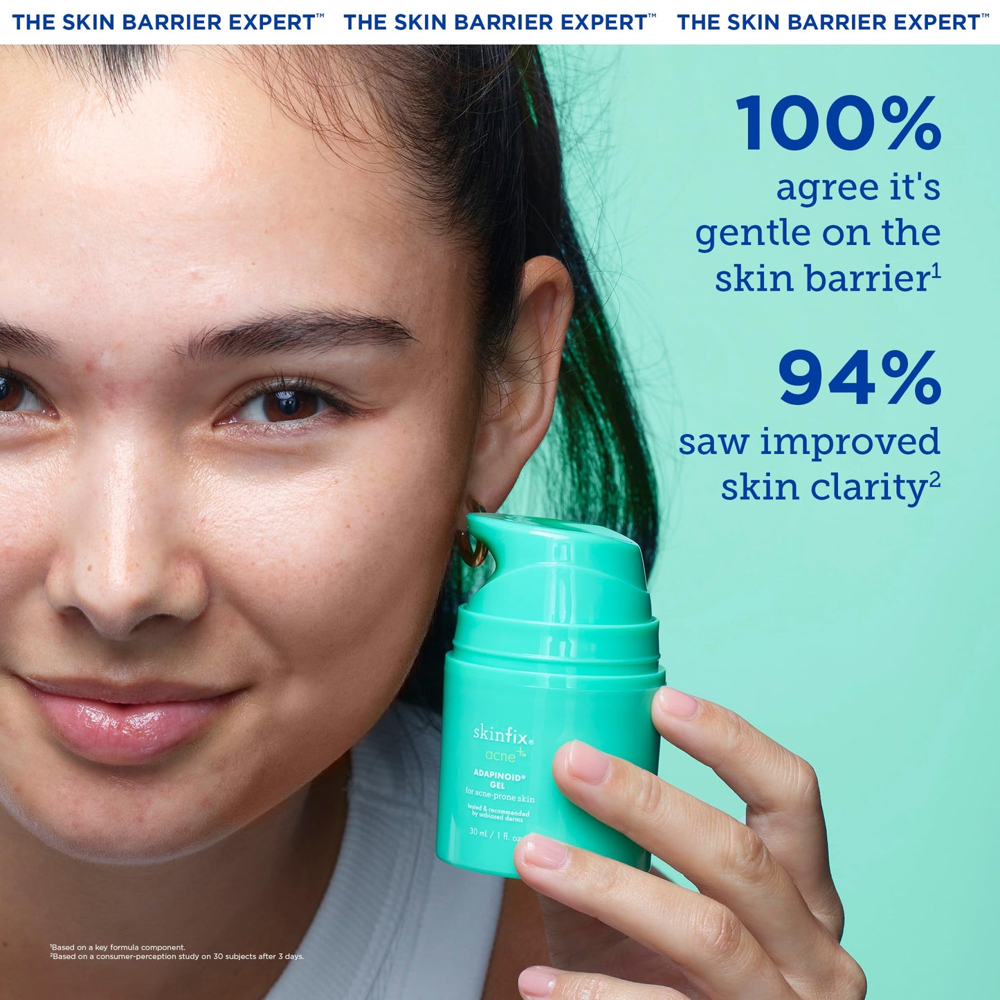 Skinfix Acne+ Adapinoid® Gel: Resurface + Clear Acne-Prone Skin Without Irritation, While Maintaining a Healthy-Looking Barrier, 1 Fl Oz