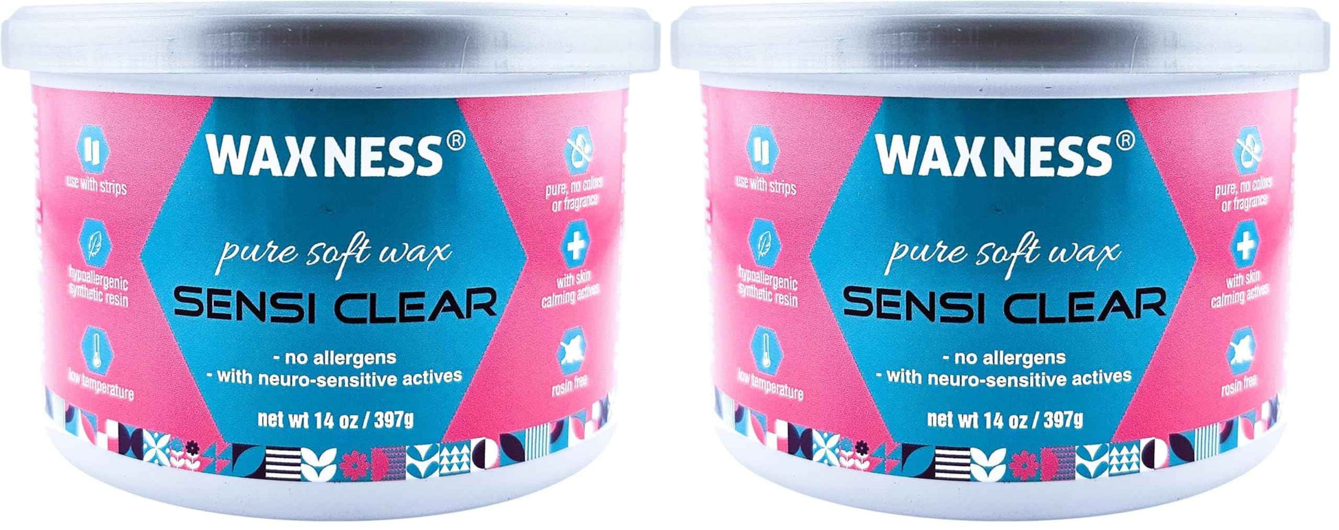Waxness Sensi Clear Pure Soft Wax Tin 14 oz 397g (Pack of 2)