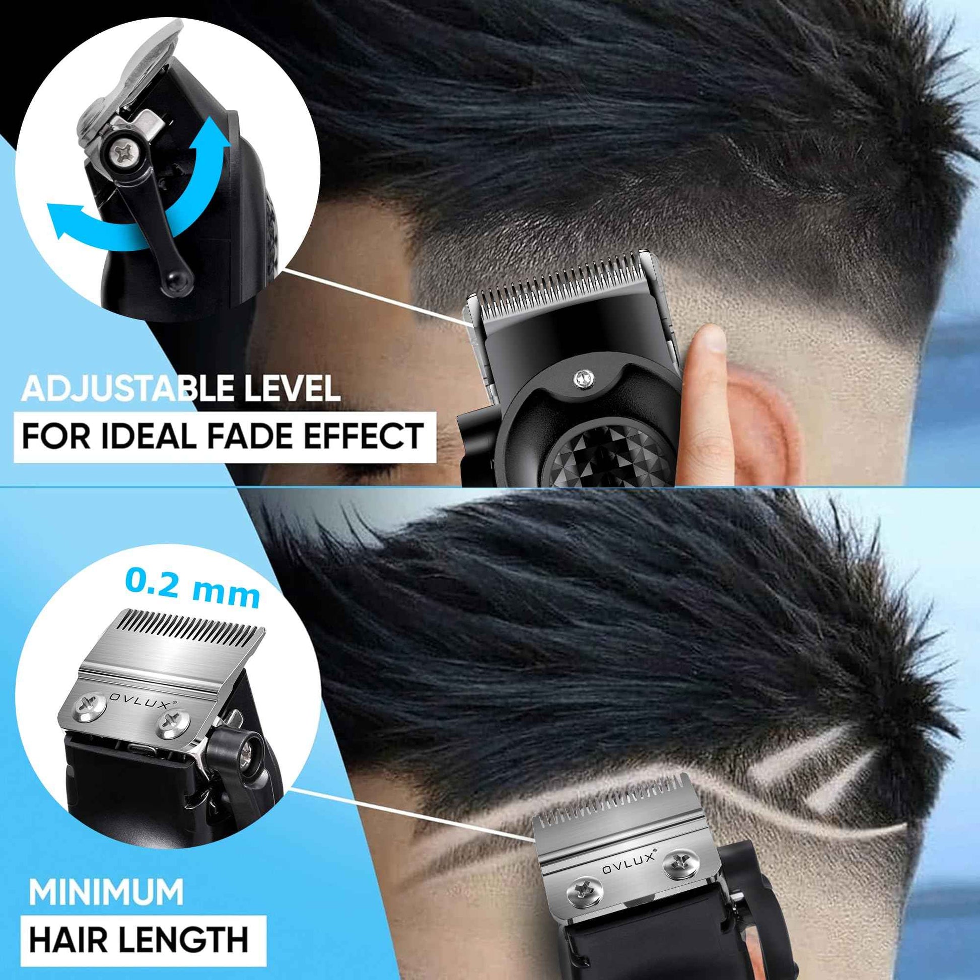Cordless Hair Clippers for Men: Professional Barber Clippers for Precision Grooming, Rechargeable and Powerful - Máquina para Cortar Pelo de Hombre