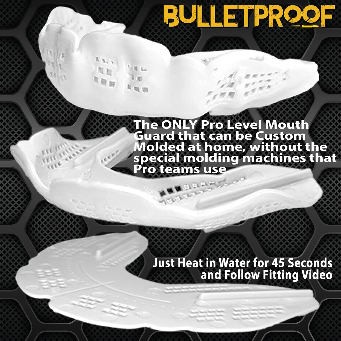 Bulletproof: World’s Thinnest & Most Breathable Mouth Guard is 3X Stronger! BJJ Flag Football Basketball Hockey Lacrosse Rugby Wrestling MMA Boxing Mouthguard Sports Braces Grinding Teeth Adult Youth