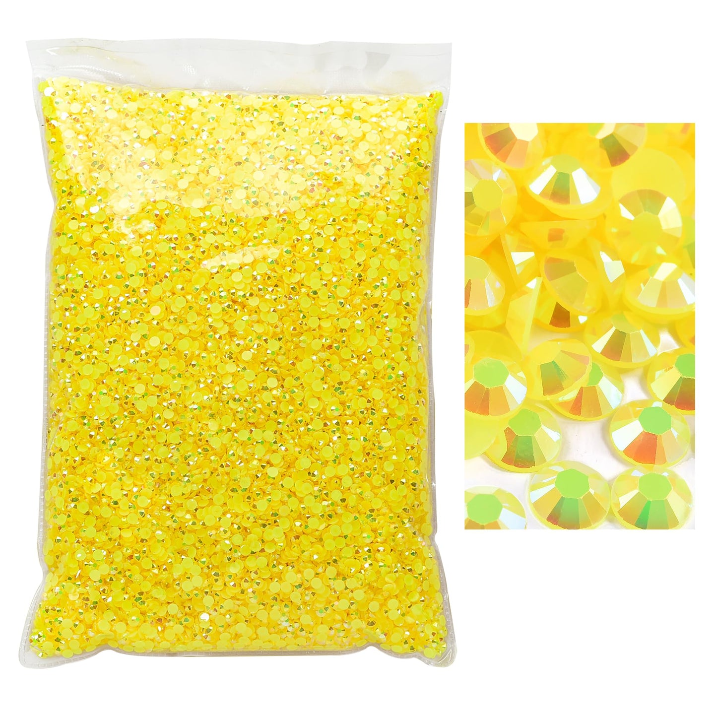 Blinginbox 15000pcs Flatback Rhinestones,Resin Non Hotfix Rhinestones Large Quantity Wholesale for Crafts DIY Creative Design,Clothes,Makeup,Nail Art (5mm=0.2",Citrine AB)