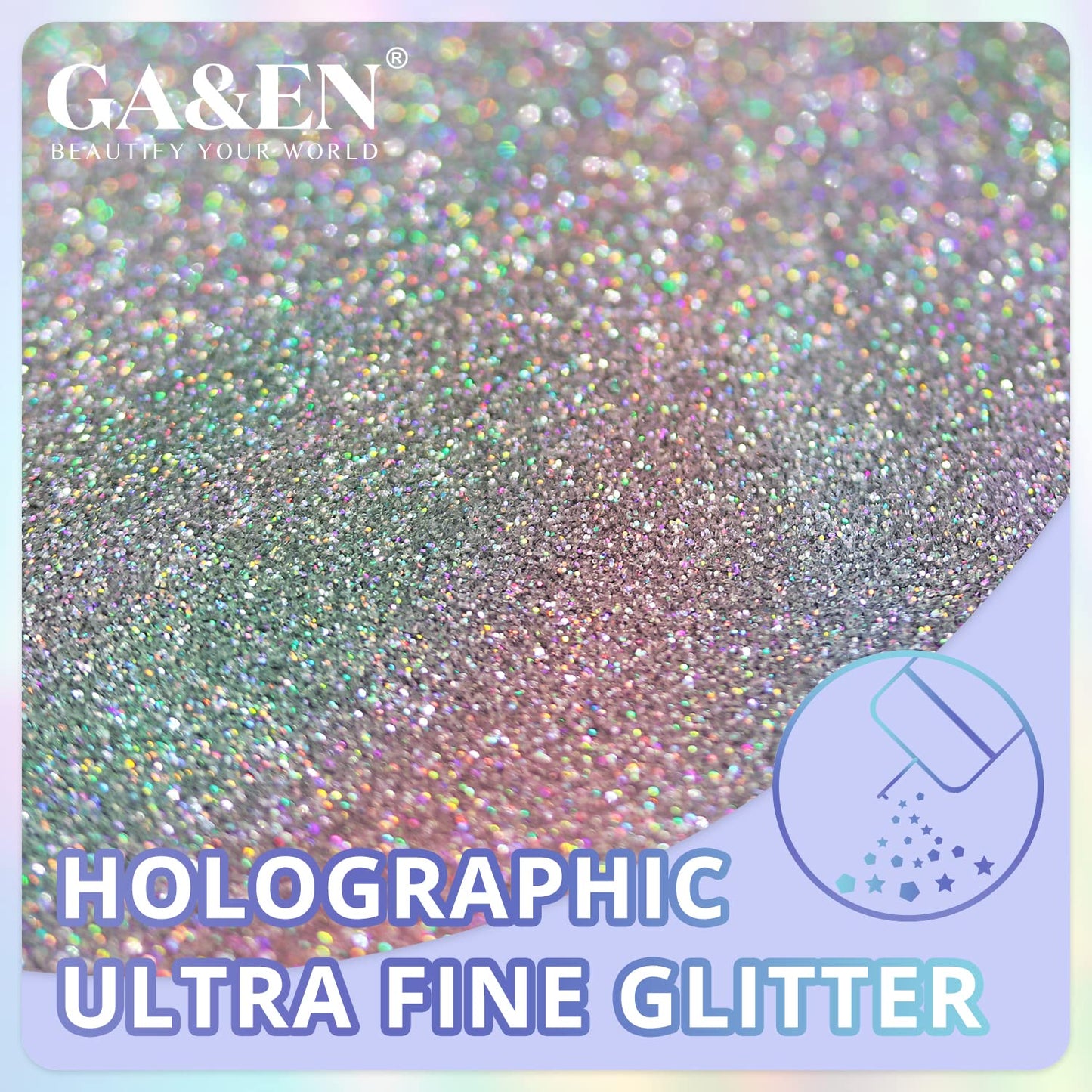 Holographic Ultra Fine Glitter 50g*2pcs Silver Fine Glitter 100g/3.52oz Sparkle Glitter Powder for Resin Tumbler Project and Craft Iridescent Glitter for Nail Art and Body Makeup