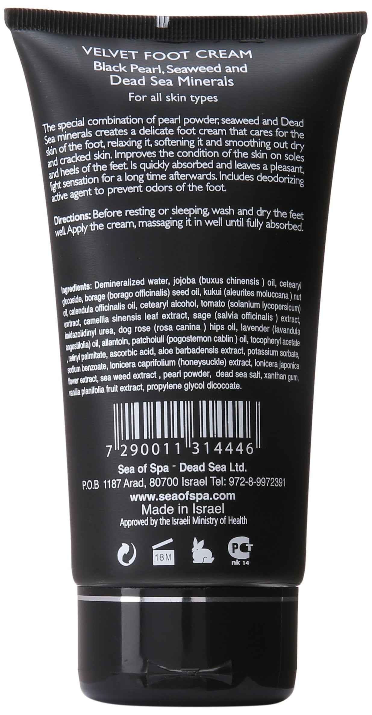 Sea of Spa Black Pearl - Foot Cream, 5.1 Ounce