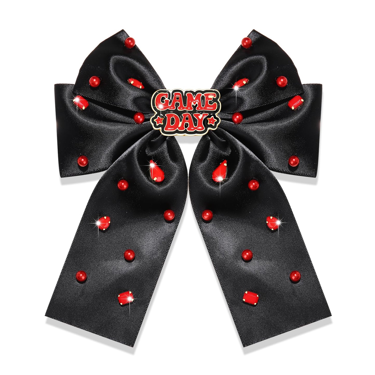 Game Day Hair Bows for Women Football Hair Bows Game Day Ribbon Bow Hair Clips Game Day Football Accessories Outfits Red Spirit Day Accessories Gifts (Pattern B1)