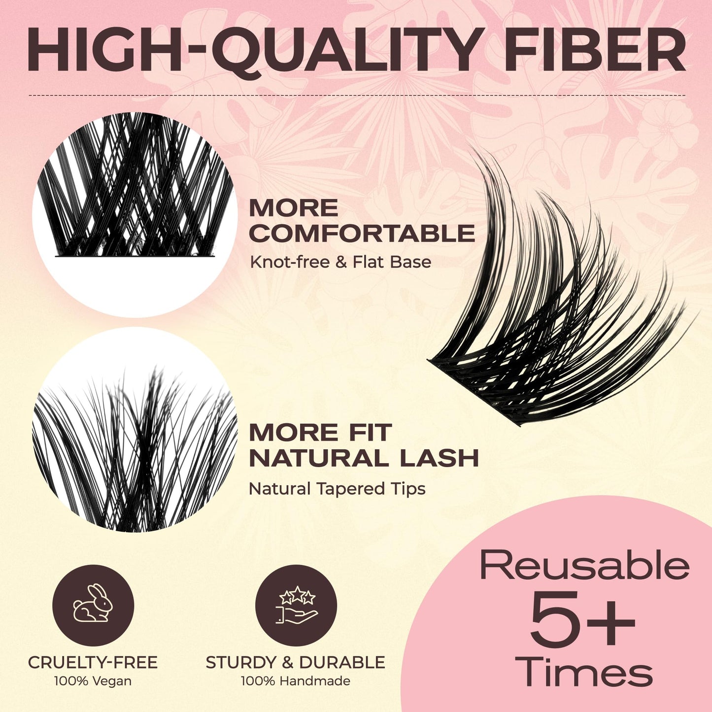 LASHVIEW Eyelash Clusters 182pcs COMFYLASH D Curl Lash Extension Clusters Natural Look Cluster Lashes Extensions Super Thin Band & Soft Lashes Reusable 9-16mm MIX (Fluffy)