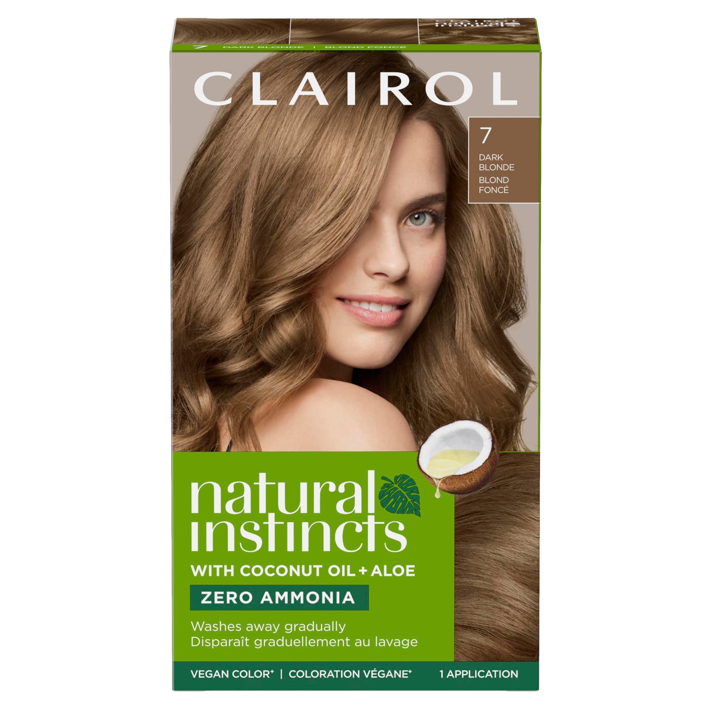 Clairol Natural Instincts Demi-Permanent Hair Dye, 7 Dark Blonde Hair Color, Pack of 1