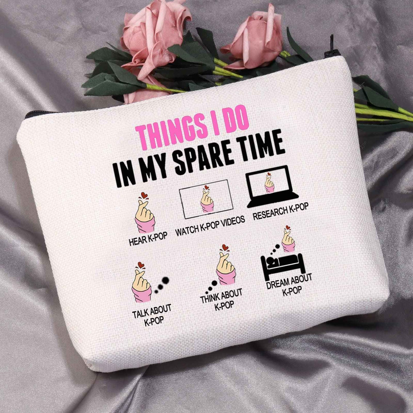 MEIKIUP Funny K-Drama Lover Gift Korean Merchandise Korean Drama Fan Gift K-Drama Women Makeup Bag (ThingsinmySpareTimeBAG)