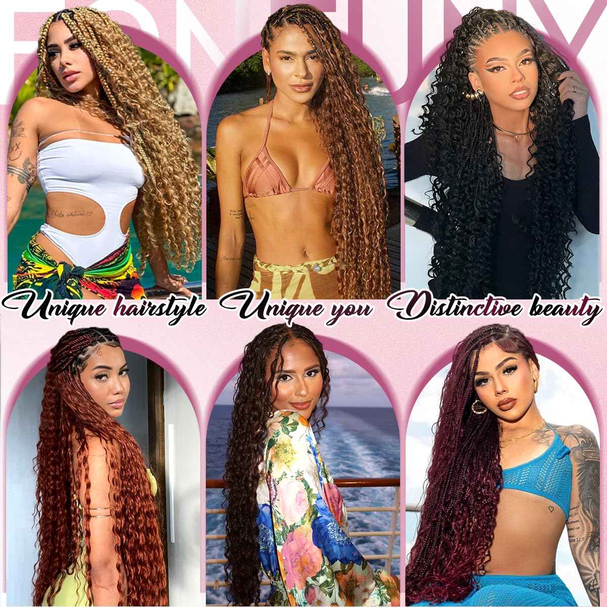 FONFUNY Human Braiding Hair for Boho Braids 120g Deep Wave Boho Bulk Human Hair for Braiding Knotless 12A Curly Wet and Wavy Bohemian Braids No Weft 3 Bundles/Pack Burgundy 14 Inch