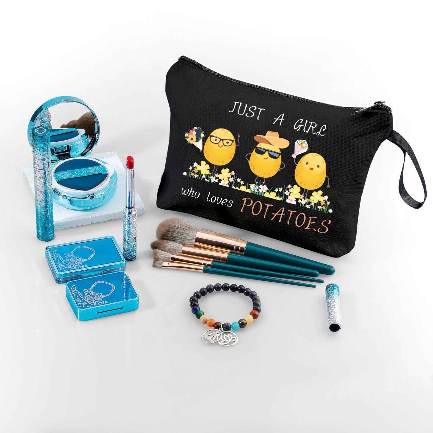 Potato Gifts,Teenage Girl Gifts,Cute Potato,Best Friend Birthday Gifts,Just A Girl Who Loves Potatoes,Presents for Teen Girls,Small Cosmetic Bag for Purse,Funny Gifts