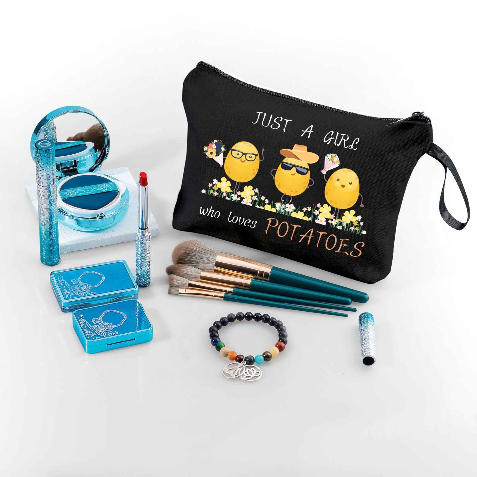 Potato Gifts,Teenage Girl Gifts,Cute Potato,Best Friend Birthday Gifts,Just A Girl Who Loves Potatoes,Presents for Teen Girls,Small Cosmetic Bag for Purse,Funny Gifts